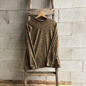 French Paisley Print Mock Neck || Patterned Top